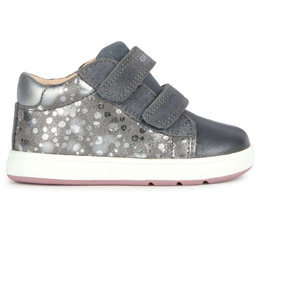 Geox Baby Toddler Girl Biglia Shoes, Dark Grey Silver, US 6.5, EU 22